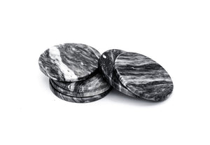 Portavasos mármol negro circulares (set 6)