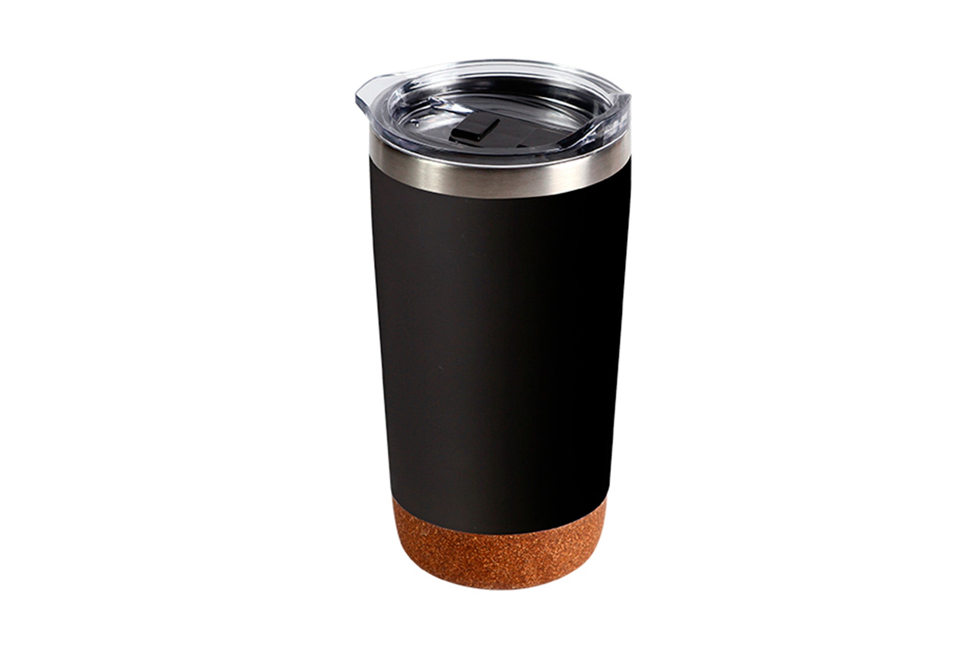 Vaso acero Negro con base de corcho