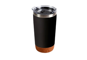 Vaso acero Negro con base de corcho